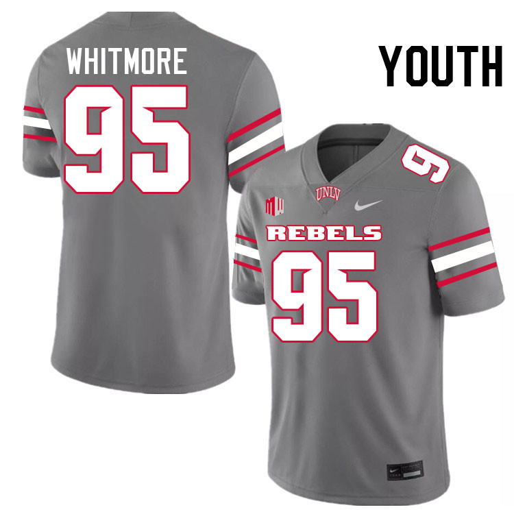 Youth #95 Alexander Whitmore UNLV Rebels College Football Jerseys Stitched-Grey